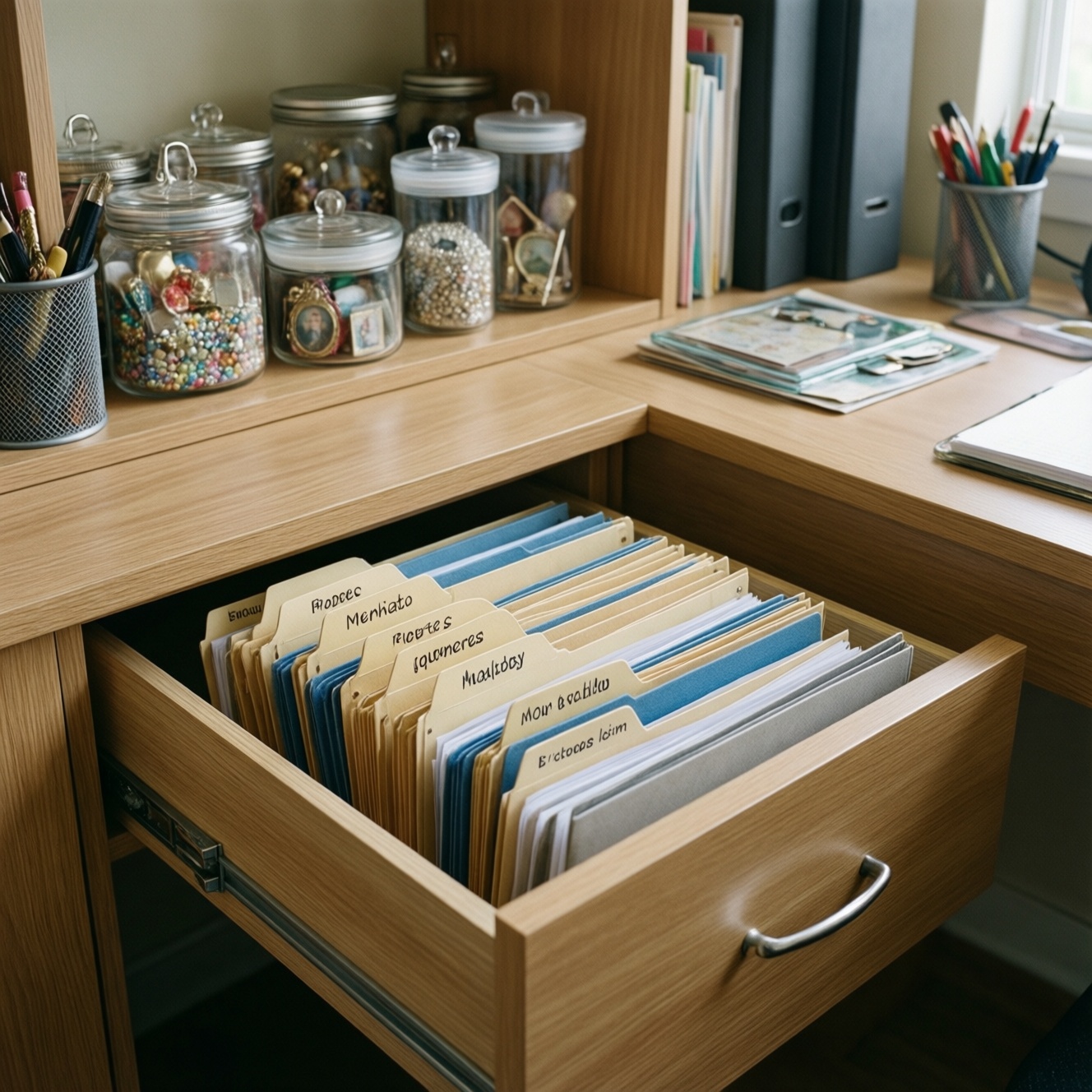 Где хранить документы и мелкие памятные вещи, не занимая рабочую поверхность